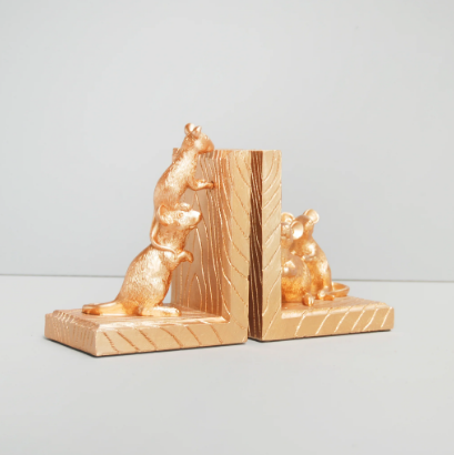 Golden Mouse Bookends