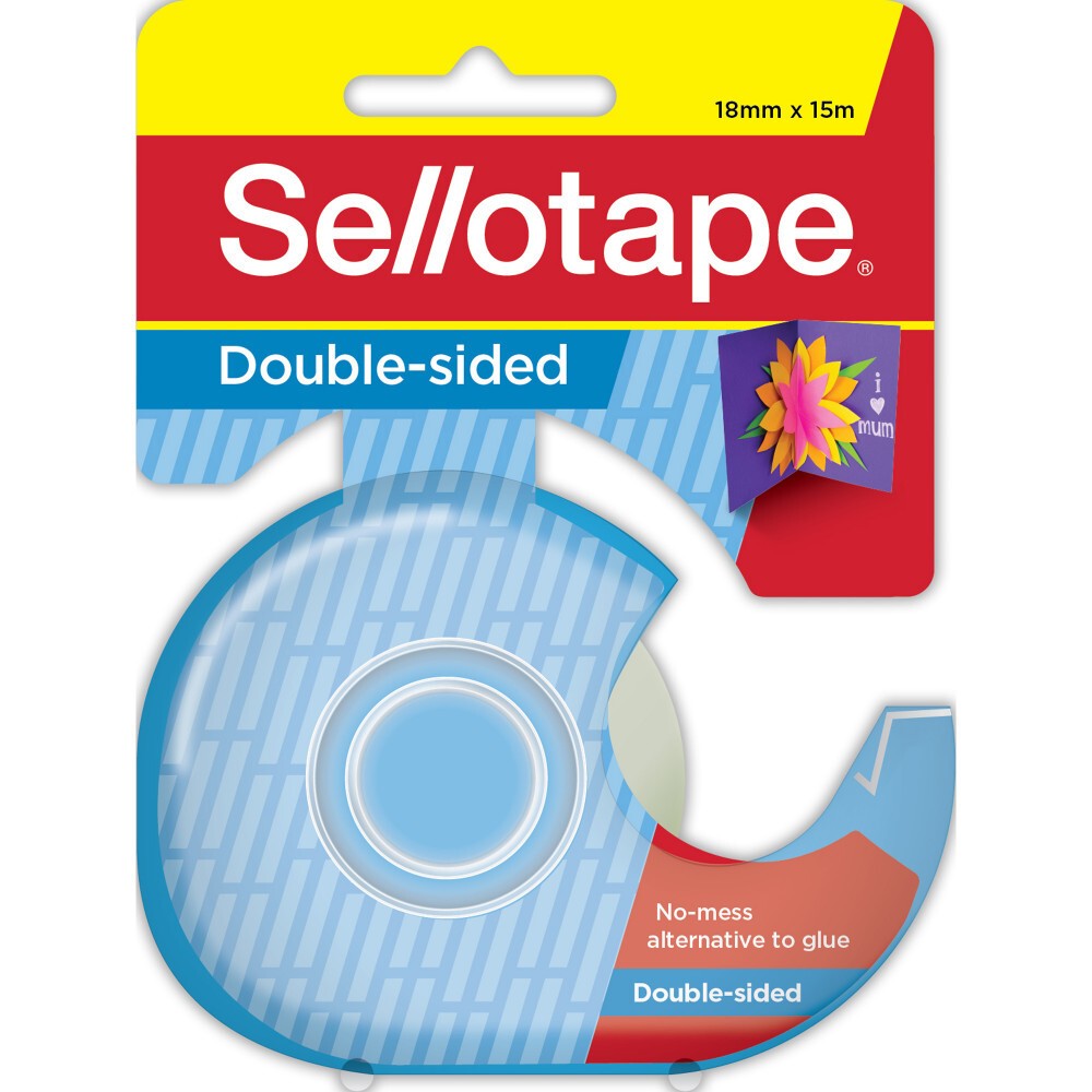 Tape Double Sided Sello 18mmx15m On Disp H/sell