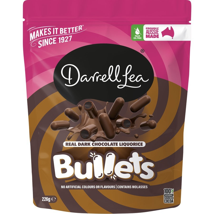 Darrell Lea Dark Chocolate Liquorice Bullets