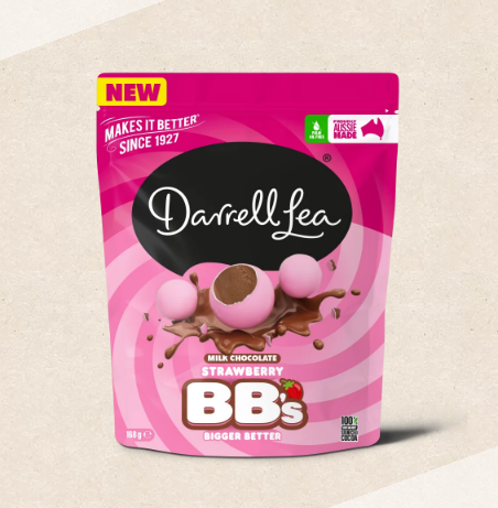 Darrell Lea Milk Chocolate Strawberry Bb’s