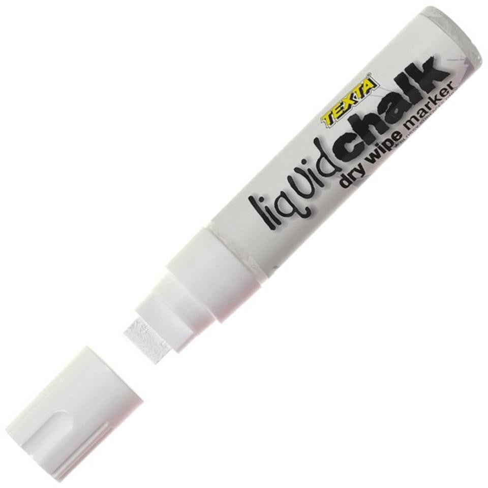 Marker Liquid Chalk Texta Dry Wipe Jumbo White