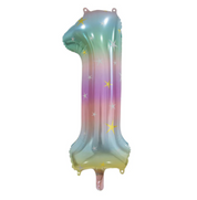 Pastel Rainbow Giant Number Foil Balloon