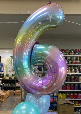 Pastel Rainbow Giant Number Foil Balloon