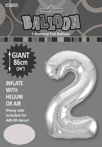 Silver Giant Number Foil Balloon