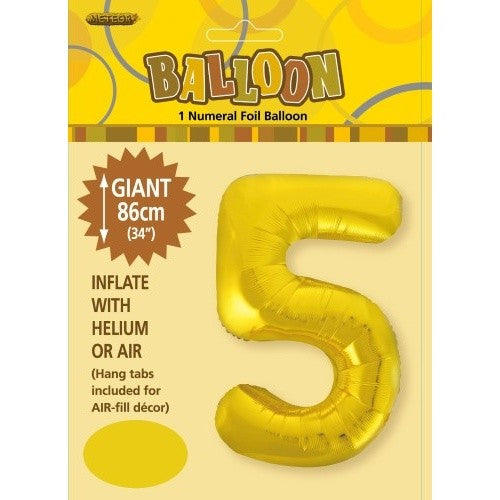 Gold Giant Number Foil Balloon