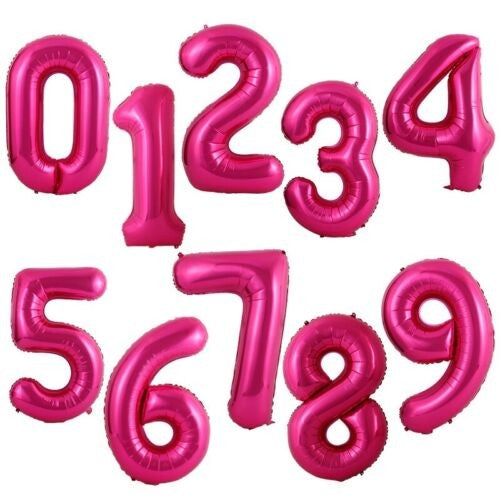 Hot Pink Giant Number Foil Balloon