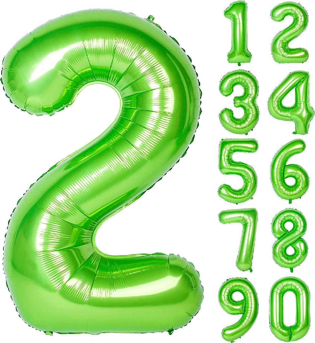 Lime Green Giant Number Foil Balloon