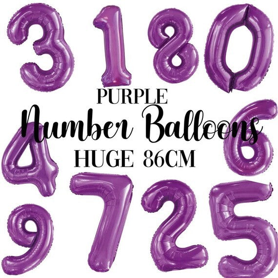 Purple Giant Number Foil Balloon