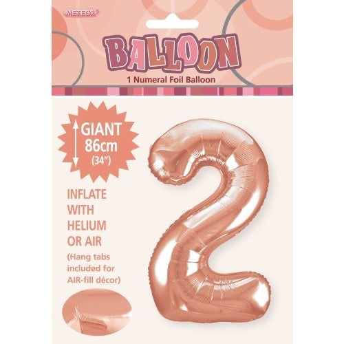 Rose Gold (copper) Giant Number Foil Balloon