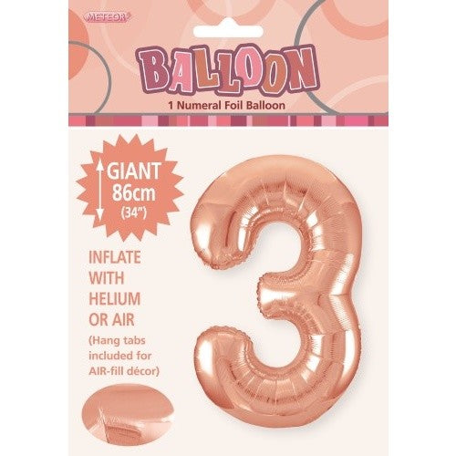 Rose Gold (copper) Giant Number Foil Balloon