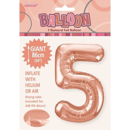 Rose Gold (copper) Giant Number Foil Balloon