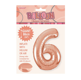 Rose Gold (copper) Giant Number Foil Balloon