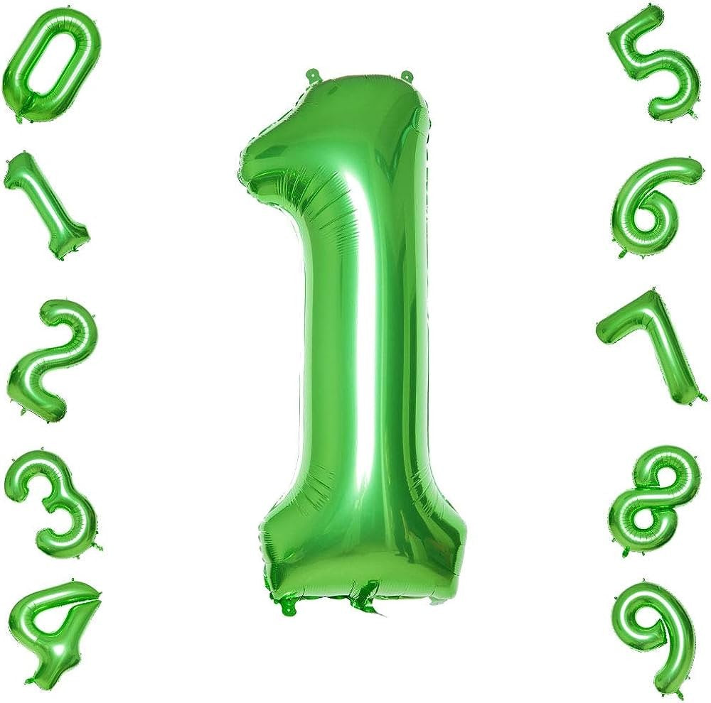 Dark Green Giant Number Foil Balloon