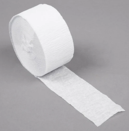 White Crepe Paper Streamer Roll 2pk