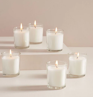 Frankie & Me Unscented Glass Votive Candles