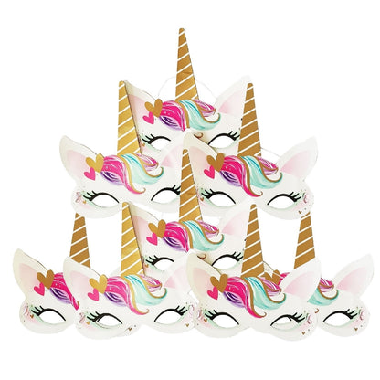 Unicorn Hearts Party Masks 8pk