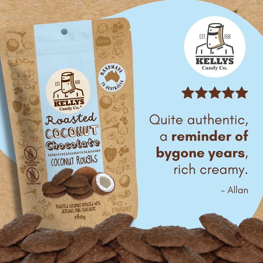 Kellys Candy Co. Coconut Roughs (160g)