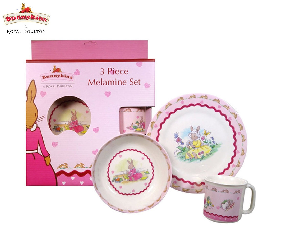 Bunnkykins By Royal Doulton: 3pce Melamine Dinner Set