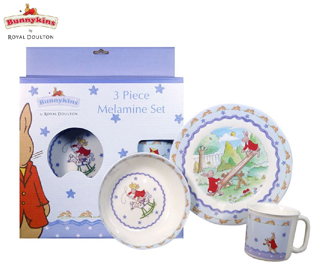 Bunnkykins By Royal Doulton: 3pce Melamine Dinner Set