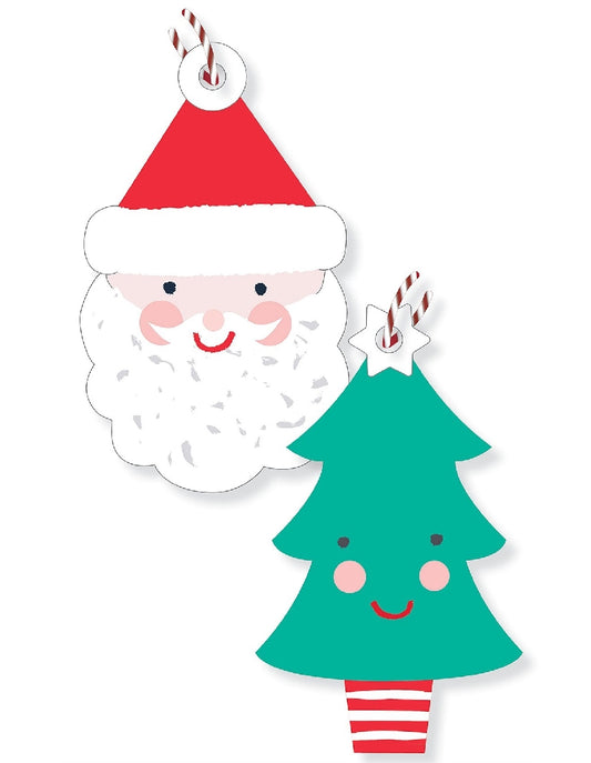 Santa & Tree Gift Tags 10pk