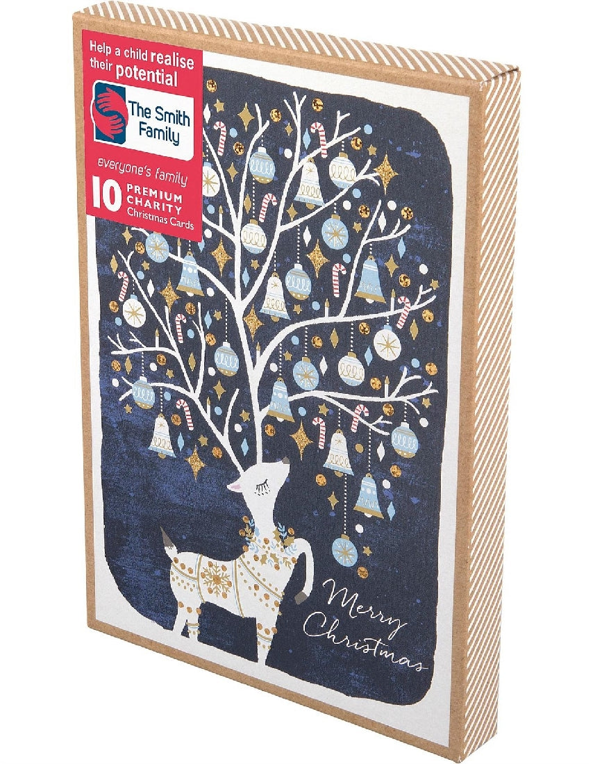 Night Antler Charity Christmas Cards Box Of 10