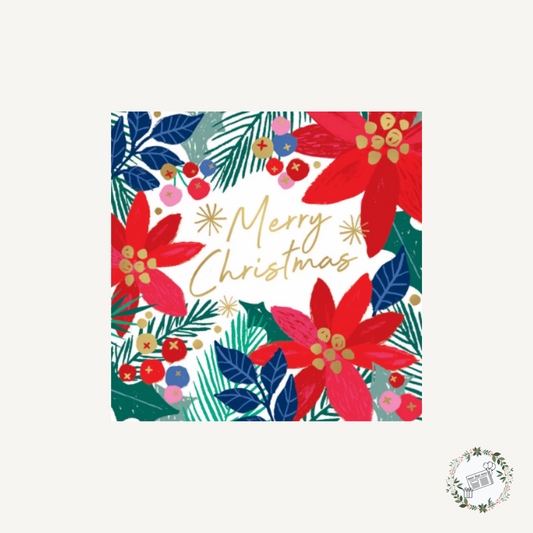 Poinsettia Collage Premium Charity Christmas Cards 