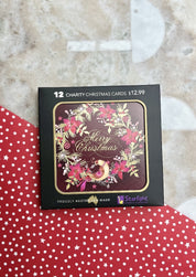 Poinsetta Wreath Charity Christmas Cards Box Of 12