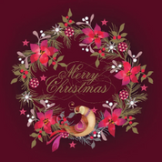 Poinsetta Wreath Charity Christmas Cards Box Of 12