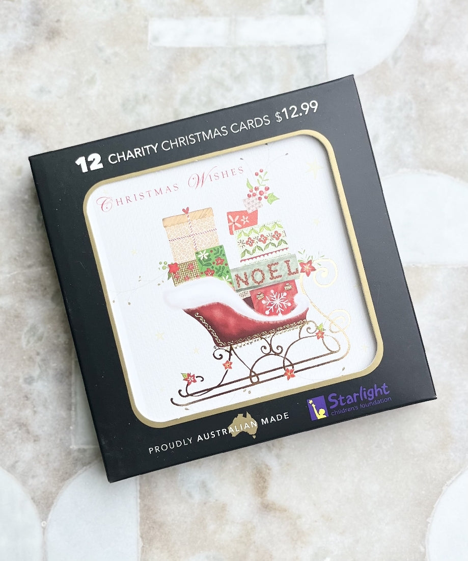 Luxury Sleigh Charity Christmas Cards Box Of 12