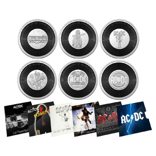 Ac/dc - 20c Coloured Uncirculated 6 Coin Collection 2022/2023