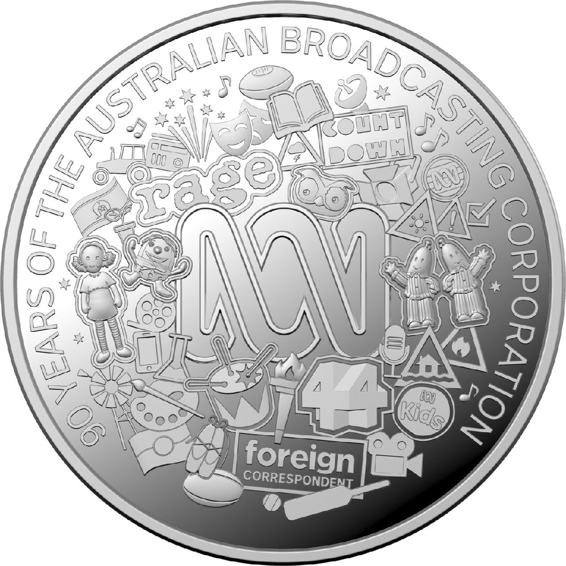 Abc 90th Anniversary 2022 $1 Fine Silver Proof Coin