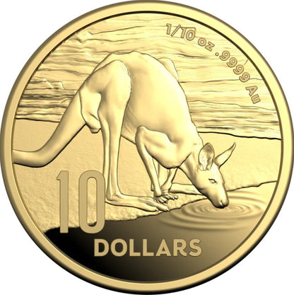 Kangaroo Series Desert Life 2024 $10 1/10 Oz Gold Proof Coin