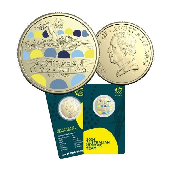 2024 Australian Olympic Team $1 Coloured Uncirculated Coin