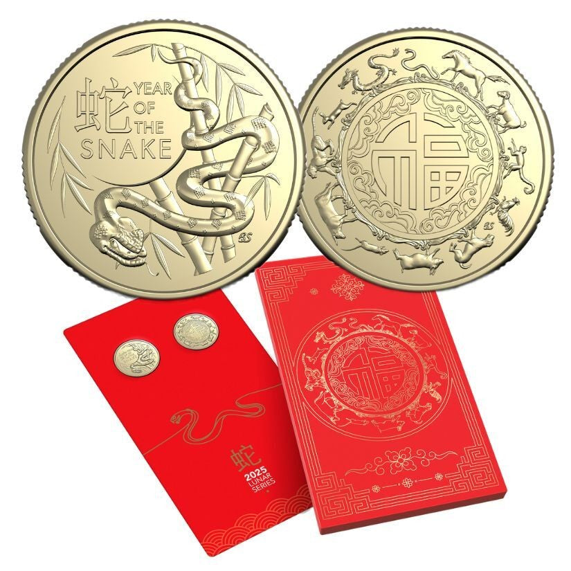 2025 $1 Lunar Calendar Year Of The Snake Uncirculated 2 Coin Set