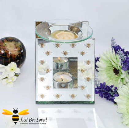 Glittering Queen Bee Glass Mirrored Oil & Wax Melt Burner