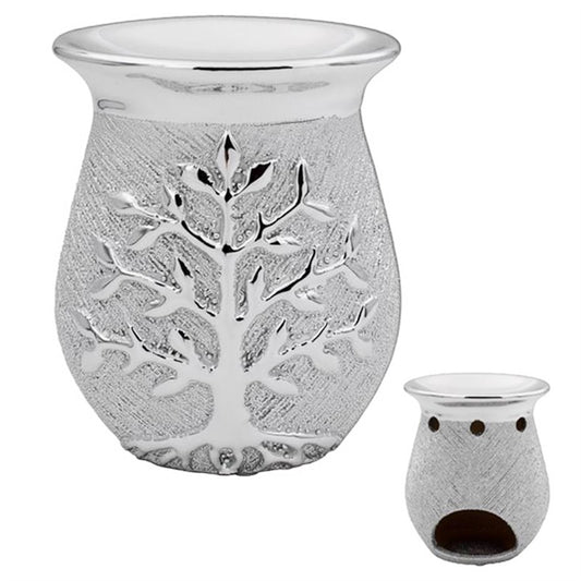 Silver Ceramic Tree Of Life Oil/wax Warmer