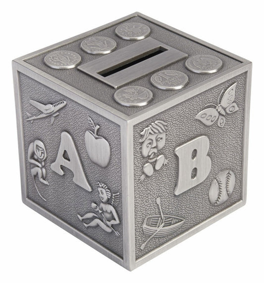 Pewter Plate Abc Money Box