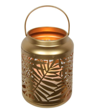 Gold Fern Pattern Lantern