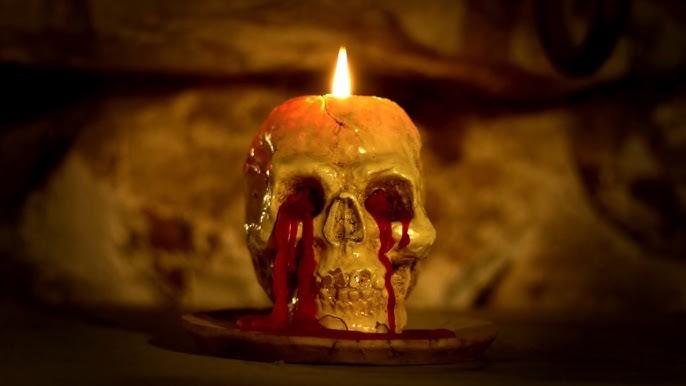Weeping Skull Candle