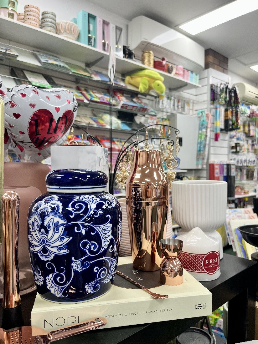 Blue Hamptons Style Ginger Jar