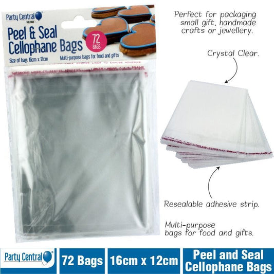 Peel & Seal Celophane Bags 72pk