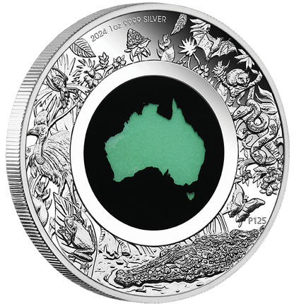 2024 Great Southern Land Chrysoprase 1oz Silver Proof Perth Mint Presentation Case & Coa