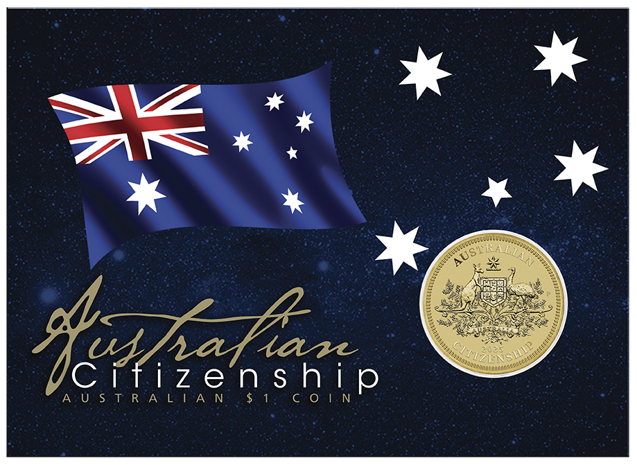 2025 Australian Citizenship Albr $1 Perth Mint Coin In Card