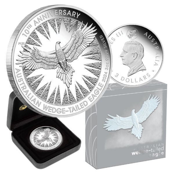 Australian Wedge-tailed Eagle 10th Anniversary 2024 3oz Silver Proof Coin 