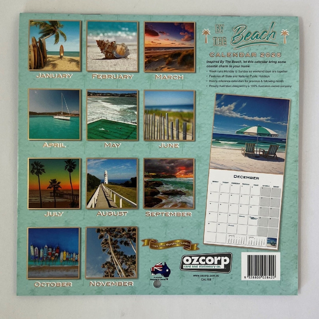 2025 By The Beach Mini Wall Calendar