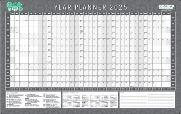 2025 Wall Planner Folded