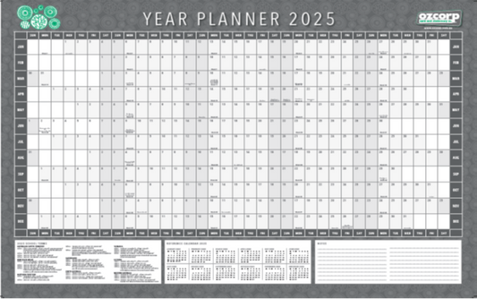 2025 Wall Planner Folded