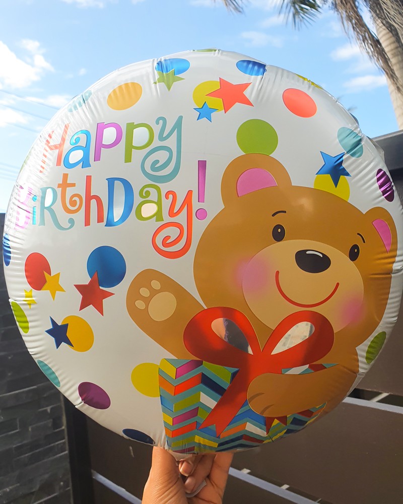 Teddy Bear Happy Birthday 18inch Foil Balloon