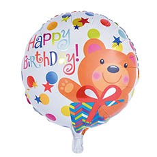 Teddy Bear Happy Birthday 18inch Foil Balloon