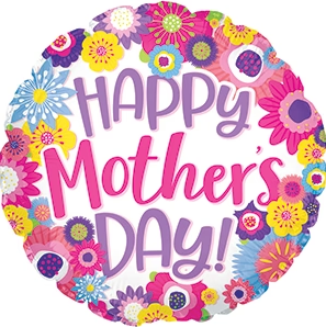 Happy Mother's Day Fun Flowers 17inch Foil Balloon